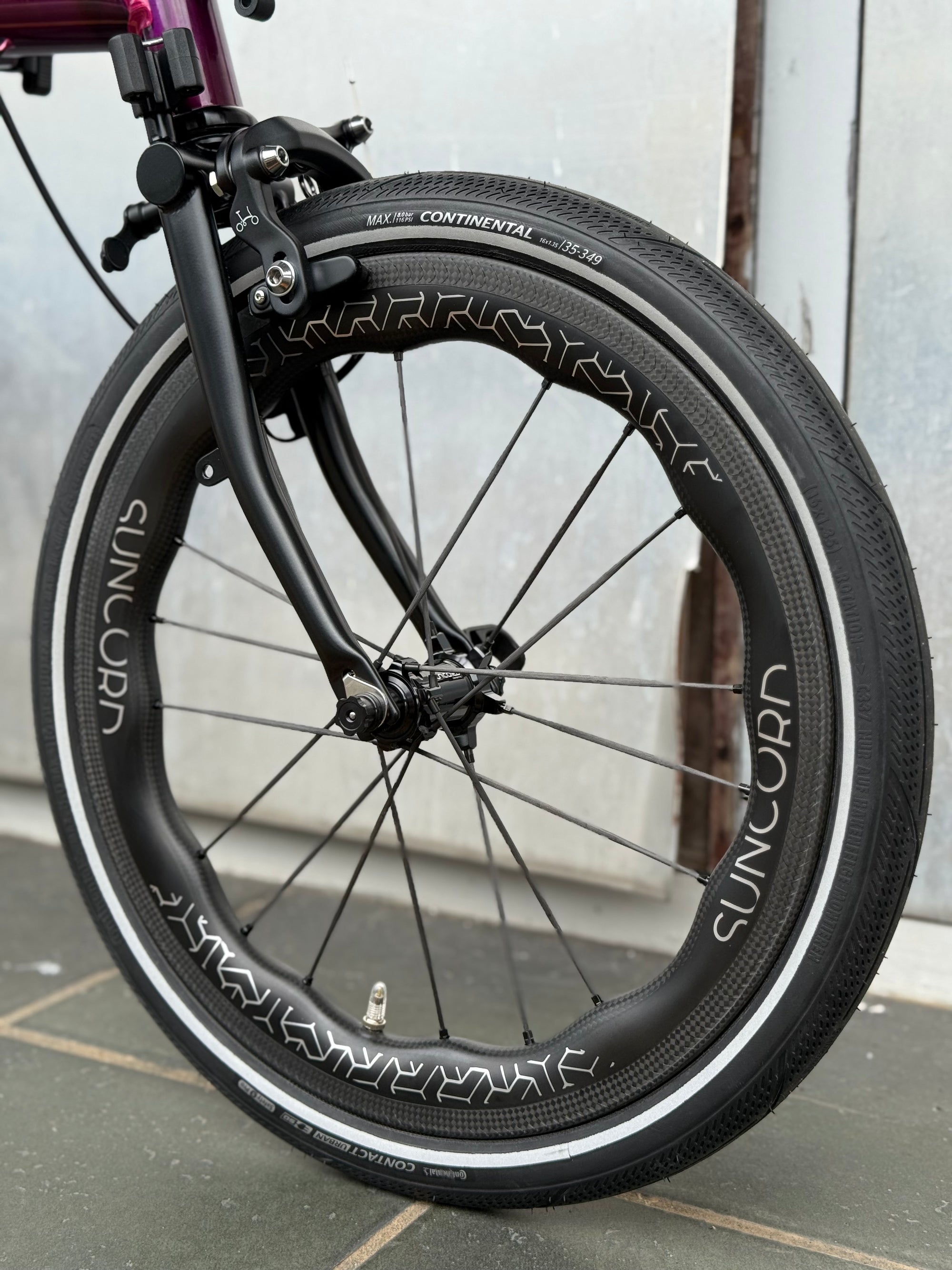 Suncord 7 speed Carbon Rim Wheelset for Brompton